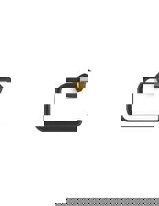 Bar Open Towel Ring in Matte Black with Moderne Brass